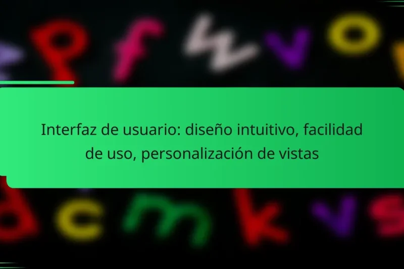 Interfaz de usuario: diseño intuitivo, facilidad de uso, personalización de vistas