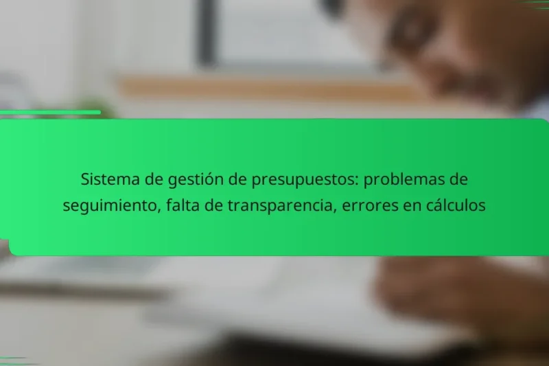 Sistema de gestión de presupuestos: problemas de seguimiento, falta de transparencia, errores en cálculos