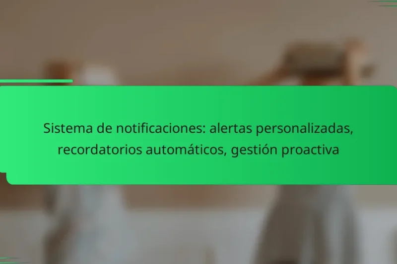 Sistema de notificaciones: alertas personalizadas, recordatorios automáticos, gestión proactiva