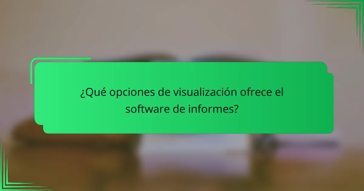 ¿Qué opciones de visualización ofrece el software de informes?